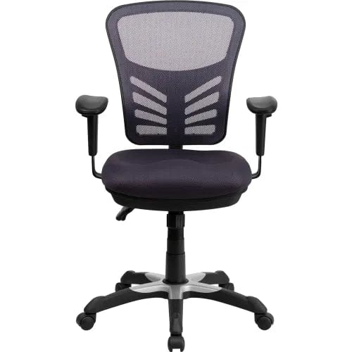 Centerline Dynamics Task & Desk Chairs Executive Ergonomic Office Chair w/Adjustable Arms & Black Frame - Dark Gray