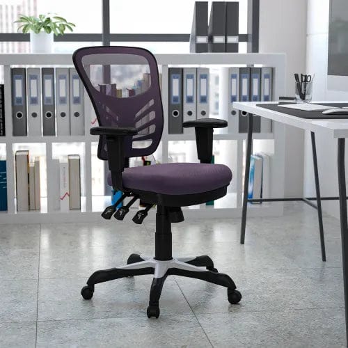 Centerline Dynamics Task & Desk Chairs Executive Ergonomic Office Chair w/Adjustable Arms & Black Frame - Dark Gray