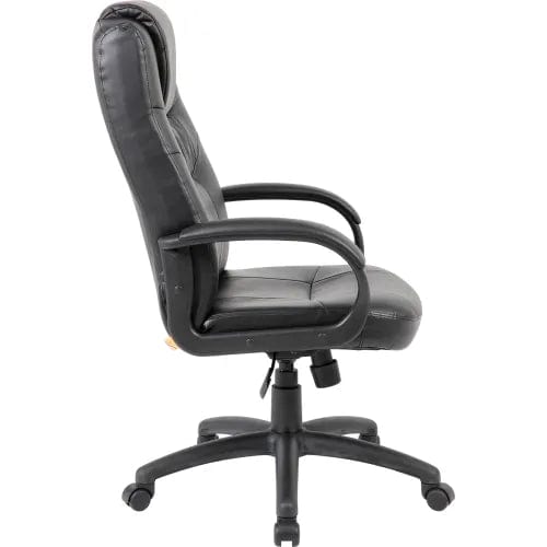 Centerline Dynamics Task & Desk Chairs Executive Office Chair with Arms - Synthetic Leather - High Back - Black