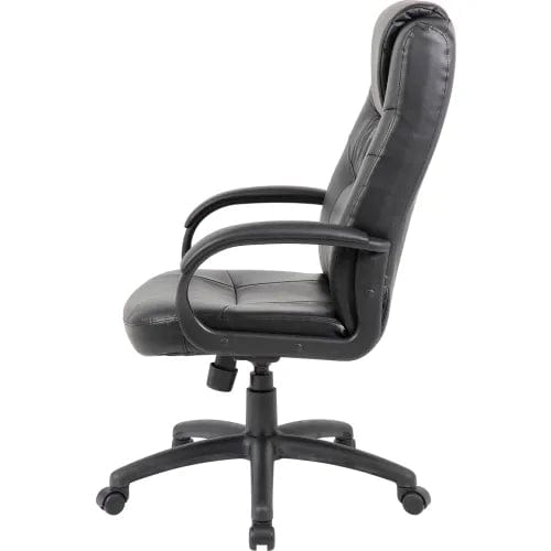 Centerline Dynamics Task & Desk Chairs Executive Office Chair with Arms - Synthetic Leather - High Back - Black