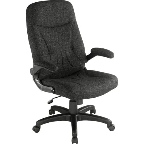 Centerline Dynamics Task & Desk Chairs Executive Office Chair With High Back & Fixed Arms, Fabric, Black