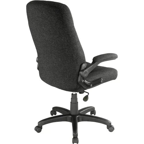 Centerline Dynamics Task & Desk Chairs Executive Office Chair With High Back & Fixed Arms, Fabric, Black