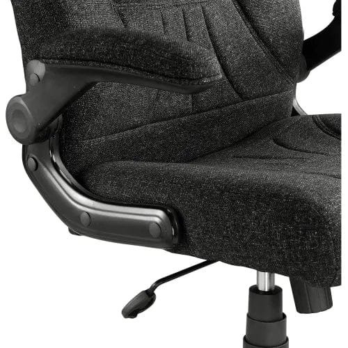 Centerline Dynamics Task & Desk Chairs Executive Office Chair With High Back & Fixed Arms, Fabric, Black