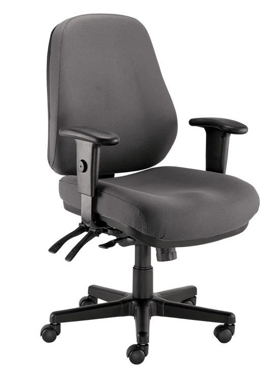Centerline Dynamics Task & Desk Chairs Gray 24/7 Executive High Back Chair - Black Fabric