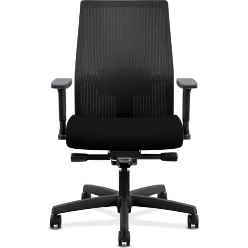 Centerline Dynamics Task & Desk Chairs Ignition 2.0 4-Way Stretch Mid-Back Mesh Task Chair, 300 lb Capacity, 17" to 21" Seat Ht, Black