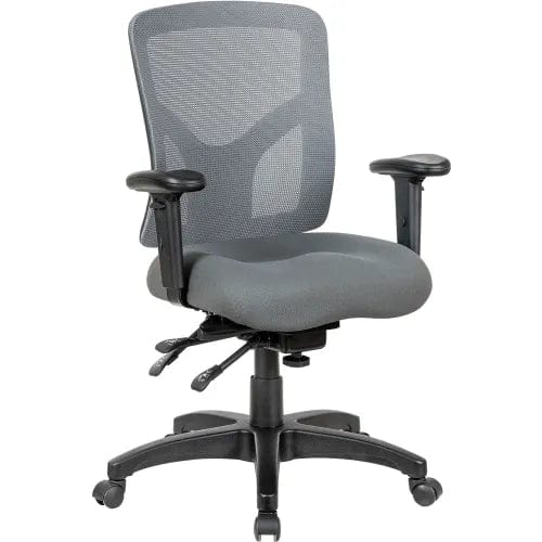 Centerline Dynamics Task & Desk Chairs Mesh Back Multifunctional Chair, Gray Seat w/ Gray Mesh