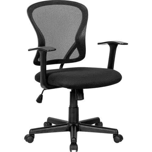 Centerline Dynamics Task & Desk Chairs Mesh Back Office Chair, Fabric Seat, Black