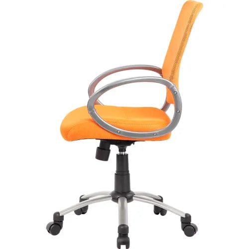 Centerline Dynamics Task & Desk Chairs Mesh Back Office Chair with Arms - Fabric - Mid Back - Orange