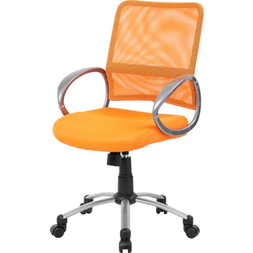Centerline Dynamics Task & Desk Chairs Mesh Back Office Chair with Arms - Fabric - Mid Back - Orange