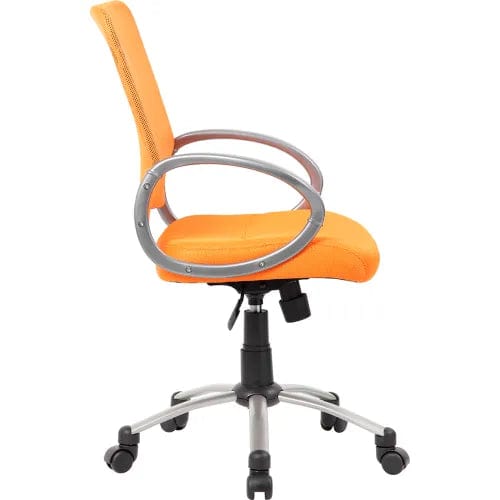 Centerline Dynamics Task & Desk Chairs Mesh Back Office Chair with Arms - Fabric - Mid Back - Orange