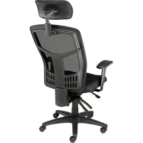 Centerline Dynamics Task & Desk Chairs Mesh Office Chair with Headrest, High Back & Adjustable Arms, Fabric, Black