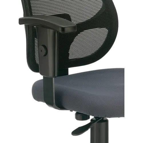 Centerline Dynamics Task & Desk Chairs Mesh Office Chair With Mid Back & Adjustable Arms, Fabric, Gray
