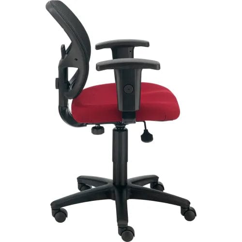 Centerline Dynamics Task & Desk Chairs Mesh Office Chair With Mid Back & Adjustable Arms, Fabric, Red