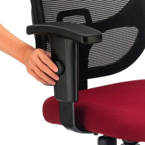 Centerline Dynamics Task & Desk Chairs Mesh Office Chair With Mid Back & Adjustable Arms, Fabric, Red