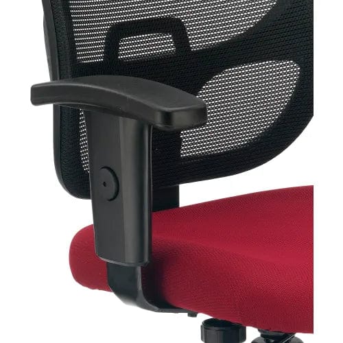 Centerline Dynamics Task & Desk Chairs Mesh Office Chair With Mid Back & Adjustable Arms, Fabric, Red