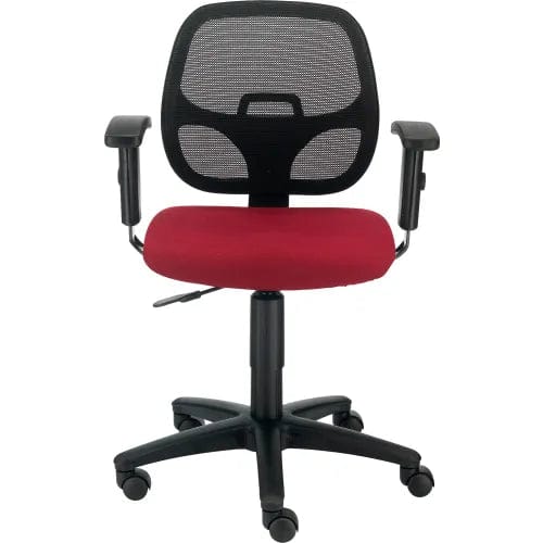 Centerline Dynamics Task & Desk Chairs Mesh Office Chair With Mid Back & Adjustable Arms, Fabric, Red