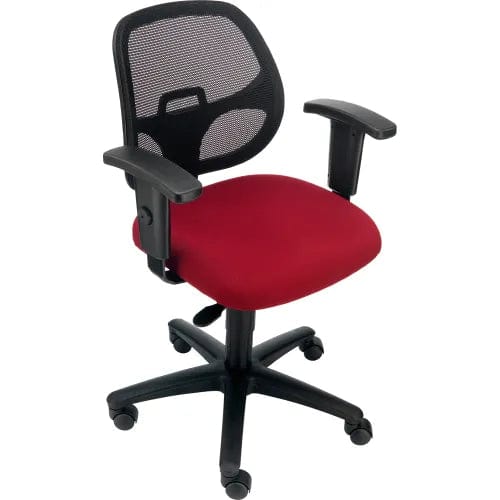 Centerline Dynamics Task & Desk Chairs Mesh Office Chair With Mid Back & Adjustable Arms, Fabric, Red