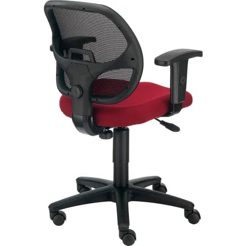 Centerline Dynamics Task & Desk Chairs Mesh Office Chair With Mid Back & Adjustable Arms, Fabric, Red