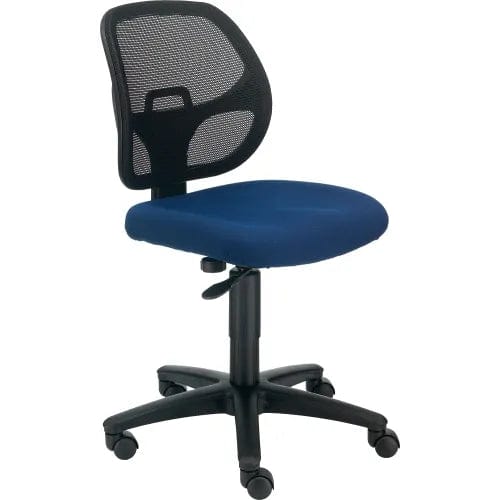 Centerline Dynamics Task & Desk Chairs Mesh Office Chair With Mid Back, Fabric, Blue
