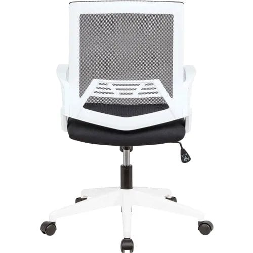 Centerline Dynamics Task & Desk Chairs Mesh Task Chair w/ Fabric Seat, Black w/ White Frame