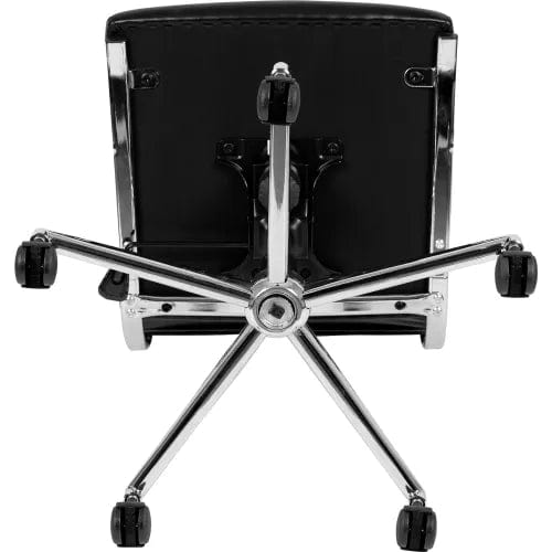 Centerline Dynamics Task & Desk Chairs Mid-Back Armless Black LeatherSoft Contemporary Ribbed Executive Swivel Office Chair