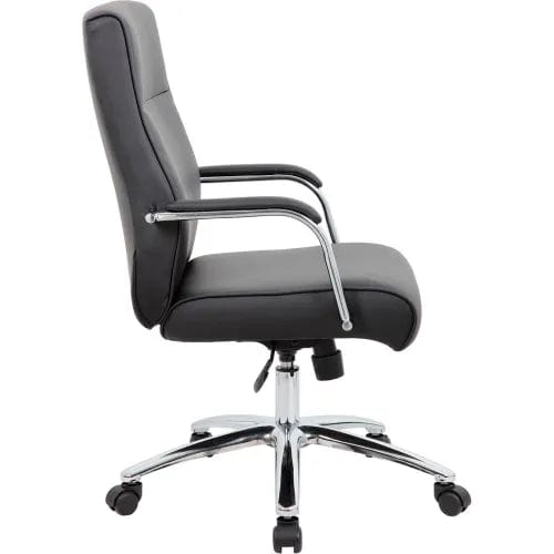 Centerline Dynamics Task & Desk Chairs Modern Executive Vinyl Conference Chair - Black