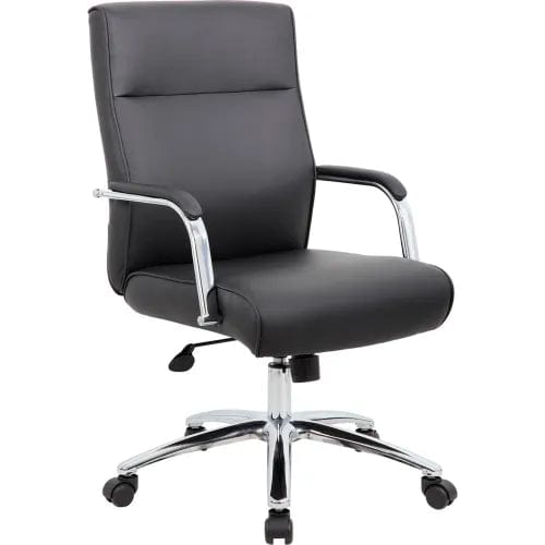 Centerline Dynamics Task & Desk Chairs Modern Executive Vinyl Conference Chair - Black