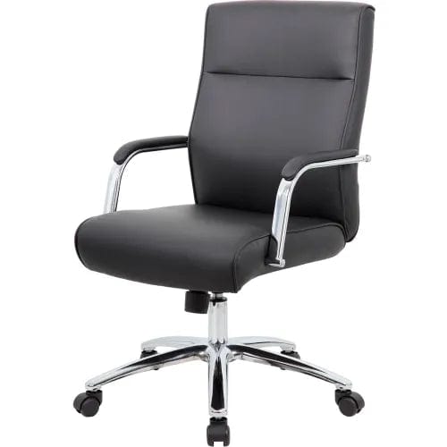 Centerline Dynamics Task & Desk Chairs Modern Executive Vinyl Conference Chair - Black