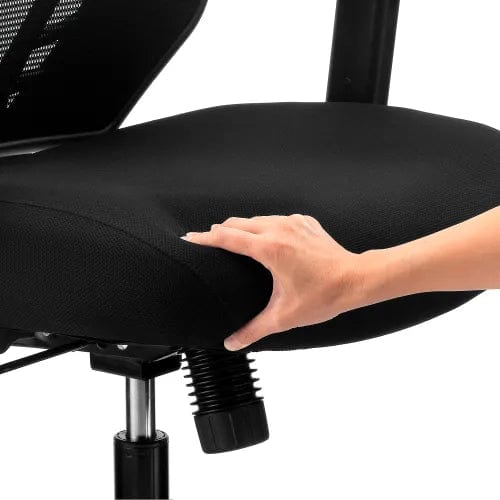 Centerline Dynamics Task & Desk Chairs Office Chair Memory Foam With Mid Back & Adjustable Arms, Fabric, Black