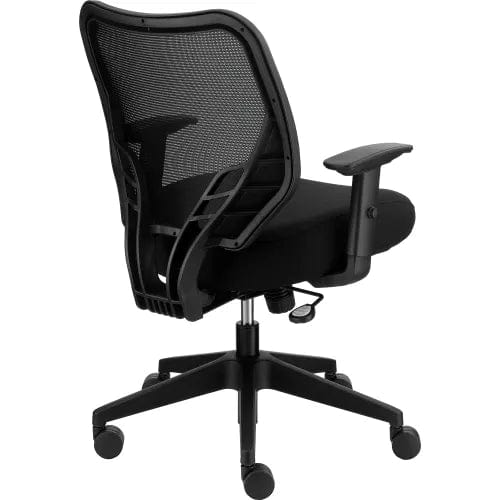 Centerline Dynamics Task & Desk Chairs Office Chair Memory Foam With Mid Back & Adjustable Arms, Fabric, Black