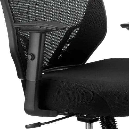 Centerline Dynamics Task & Desk Chairs Office Chair Memory Foam With Mid Back & Adjustable Arms, Fabric, Black