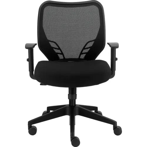 Centerline Dynamics Task & Desk Chairs Office Chair Memory Foam With Mid Back & Adjustable Arms, Fabric, Black