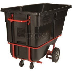 Centerline Dynamics Tilt Trucks Rubbermaid® Standard Duty Forkliftable Plastic Tilt Truck, 1 Cu. Yd. Cap, 1250 Lbs. Cap, Black