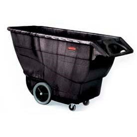 Centerline Dynamics Tilt Trucks Rubbermaid® Standard Duty Structural Foam Plastic Tilt Truck, 1 Cu. Yd. Cap,2100 Lbs. Cap,Black