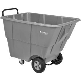 Centerline Dynamics Tilt Trucks Standard Duty Plastic Tilt Truck, 1/2 Cu. Yd. Cap, 850 Lb Cap, Gray
