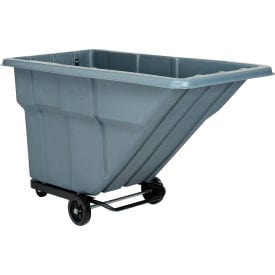 Centerline Dynamics Tilt Trucks Standard Duty Plastic Tilt Truck, 1 Cu. Yd. Cap,1000 Lbs. Cap, Gray
