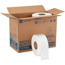 Centerline Dynamics Toilet Papers Pacific Blue Basic™ Jumbo Jr. 2-Ply High-Capacity Toilet Paper, White, 8 Rolls Per Case