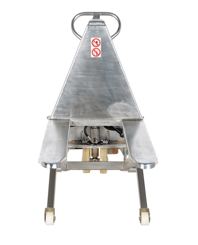 Centerline Dynamics Tote Lifters Vestil Stainless Steel DC Powered Tote Lift 63 In. x 26-3/4 In. x 46 In. 2000 Lb. Capacity