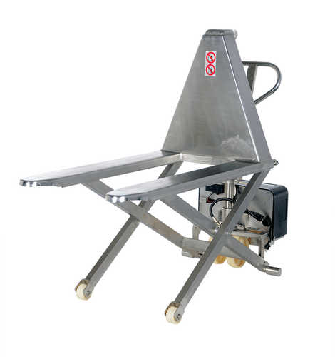 Centerline Dynamics Tote Lifters Vestil Stainless Steel DC Powered Tote Lift 63 In. x 26-3/4 In. x 46 In. 2000 Lb. Capacity