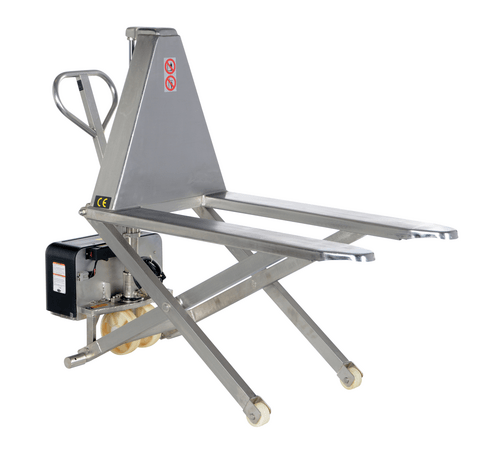 Centerline Dynamics Tote Lifters Vestil Stainless Steel DC Powered Tote Lift 63 In. x 26-3/4 In. x 46 In. 2000 Lb. Capacity