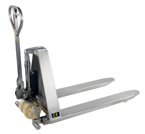 Centerline Dynamics Tote Lifters Vestil Stainless Steel Hand Pump Tote Lift 60 In. x 27 In. x 48 In. 2000 Lb. Capacity Blue