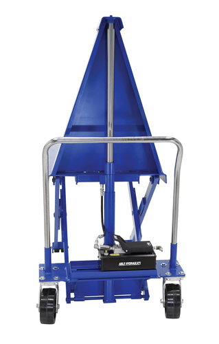 Centerline Dynamics Tote Lifters Vestil Steel Air Reciprocating Powered High Lift Table 27 In. x 48 In. 2500 Lb. Capacity