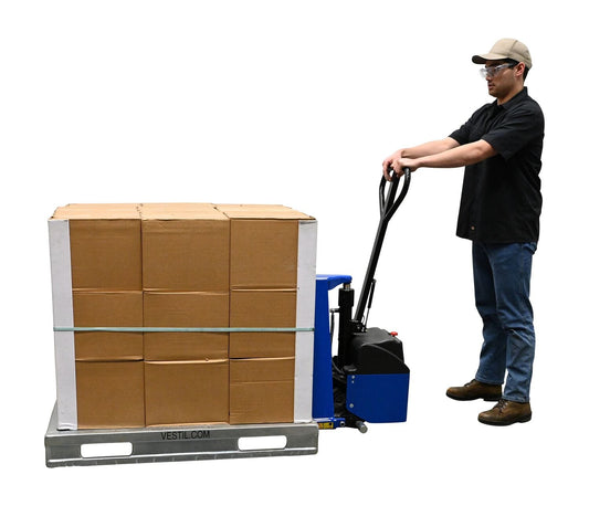 Centerline Dynamics Tote Lifters Vestil Steel Pramac DC Powered High Lift Pallet Truck 67 In. x 21-1/2 In. x 49-1/2 In. 2200 Lb. Capacity