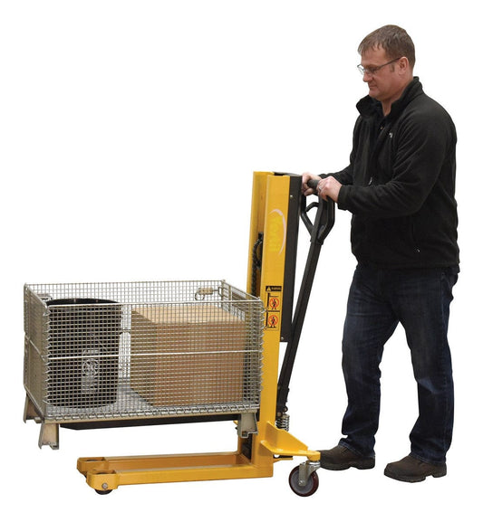 Centerline Dynamics Tote Lifters Vestil Steel Single Fork Skid Positioner Lifter 600 Lb. Capacity