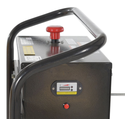 Centerline Dynamics Tote Lifters Vestil Steel Tote-A-Load DC Powered Fork Size 27 In. x 43 In. 2,200 Lb. Capacity