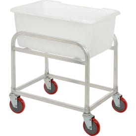Centerline Dynamics Tub Carts Winholt Aluminum Bulk Mover 3 Bushel BLC-1 with White Tub, 30"L x 19"W x 32"H