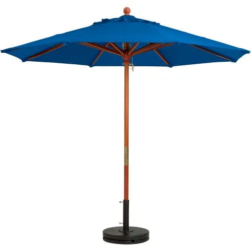 Centerline Dynamics Umbrellas & Bases 7' Wooden Market Outdoor Umbrella, Blue