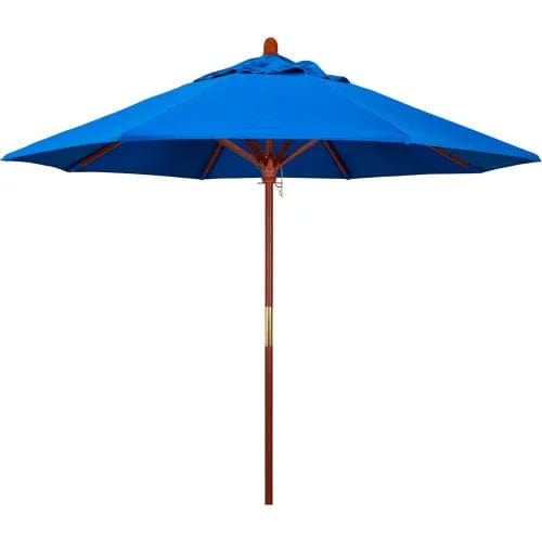 Centerline Dynamics Umbrellas & Bases California Umbrella 9' Patio Umbrella - Olefin Royal Blue - Hardwood Pole - Grove Series