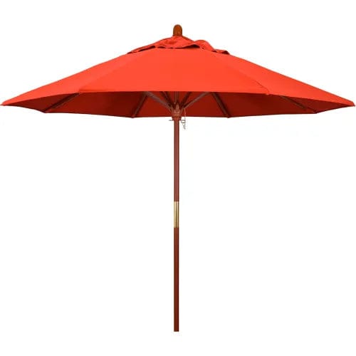 Centerline Dynamics Umbrellas & Bases California Umbrella 9' Patio Umbrella - Olefin Sunset - Hardwood Pole - Grove Series