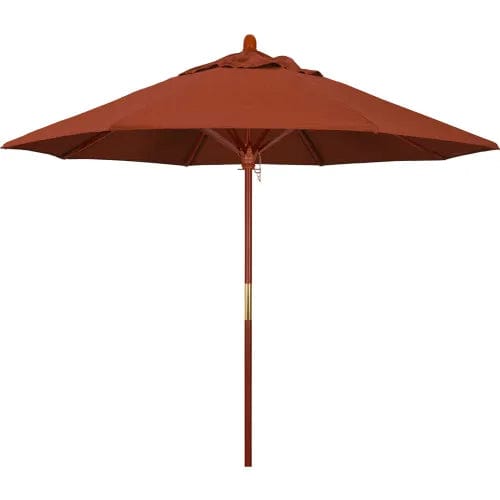 Centerline Dynamics Umbrellas & Bases California Umbrella 9' Patio Umbrella - Olefin Terracotta - Hardwood Pole - Grove Series